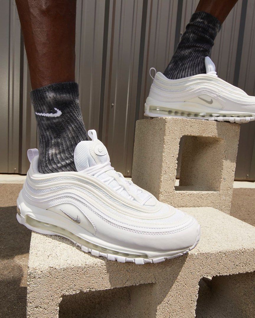 Nike Air Max 97 White Women s Fashion Footwear Sneakers on