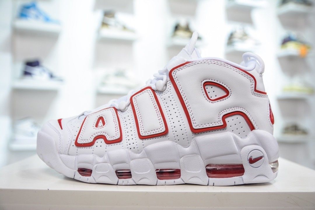 Nike Air More Uptempo White Varsity Red Outline 2021 921948 102 Mid Season Sale