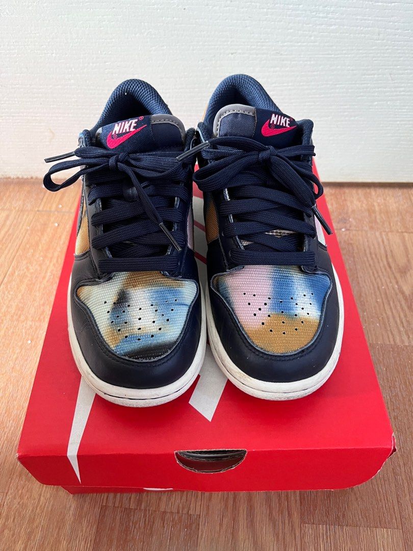 NIKE DUNK LOW SE(GS) 23cm 藍色渲染塗鴉, 她的時尚, 鞋, 運動鞋在旋轉拍賣