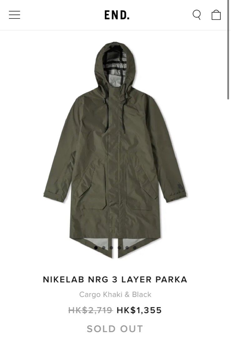 NIKE LAB M Nrg Parka 3 Layer AJ1993 Carousell