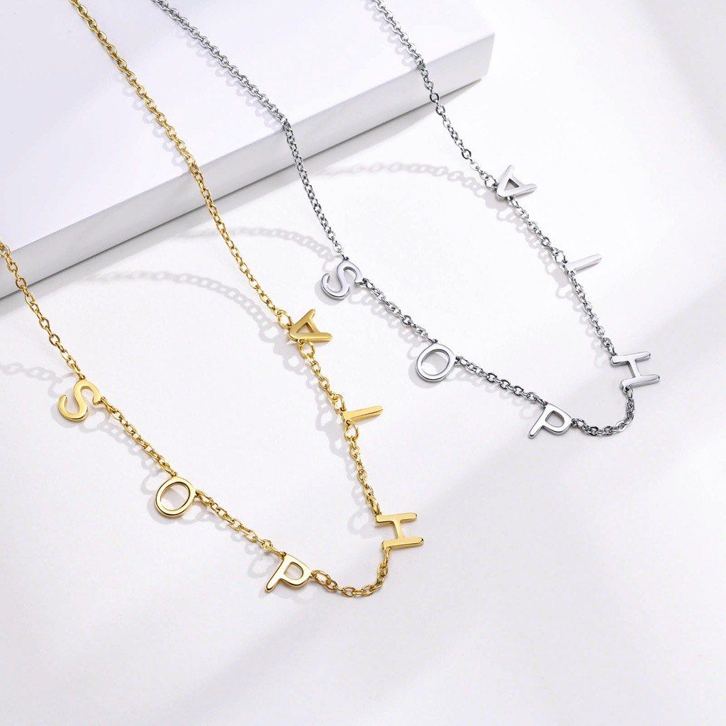 Custom text clearance necklace
