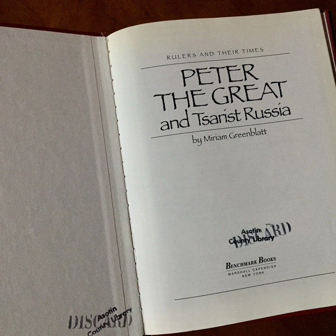 Peter The Great and Tsarist Russia by Miriam Greenblatt (History ...