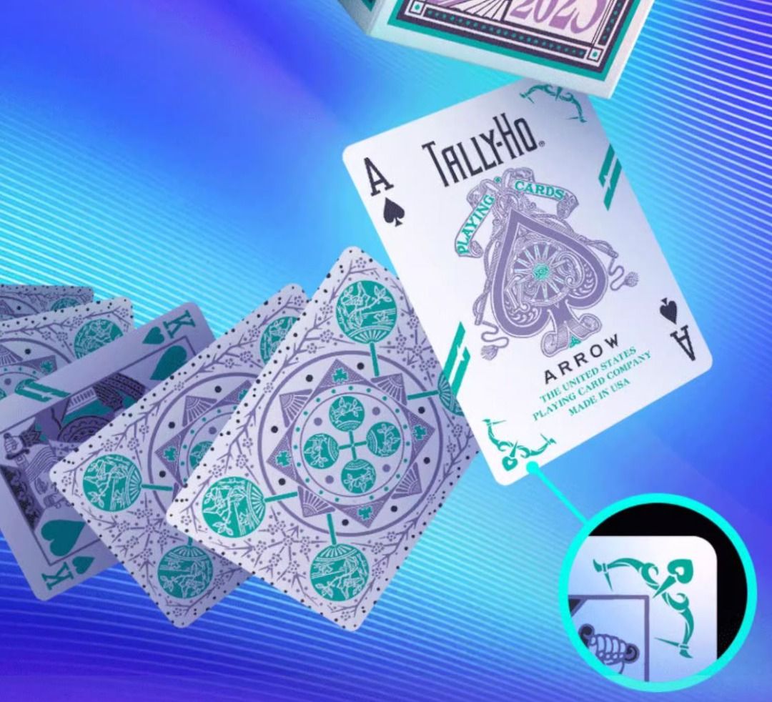 Poker Cards Tally Ho Fan Back Arrow (Tiffany Blue / Seafoam Green