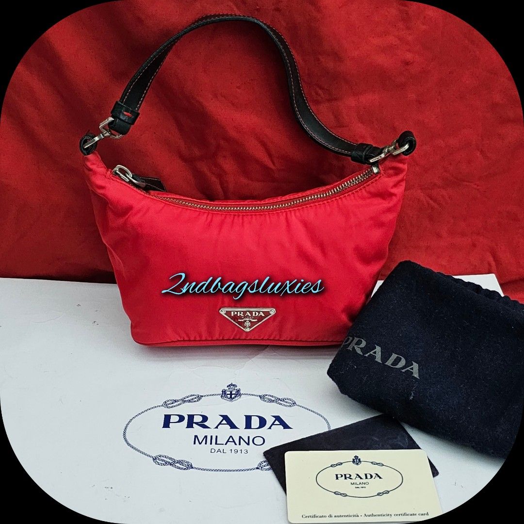 Authentic Prada pochette, Luxury, Bags & Wallets on Carousell