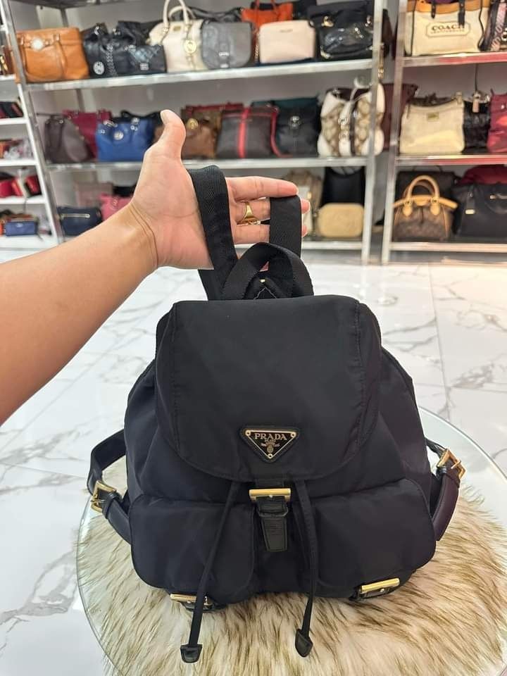 Prada Vela Colour Vera Ruck Sack Re Nylon Saffiano Leather Mini