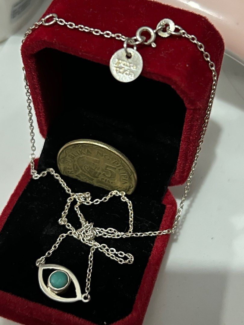 Preloved Silver 925 Pura Vida Evil eye necklace Branded
