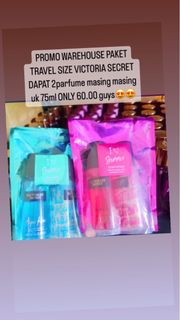 PROMO WAREHOUSE PAKET TRAVEL SIZE VICTORIA SECRET DAPAT 2pcs parfume uk 75ml testimoni2 bisa di cek di instagram @viasbodyshop