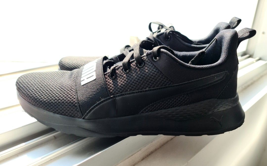 Today special 28 PUMA All Black Anzuran Bold Lightweight Trainers Sneakers Shoes Size UK10 US11 EU 44.5 29cm men boys teen running