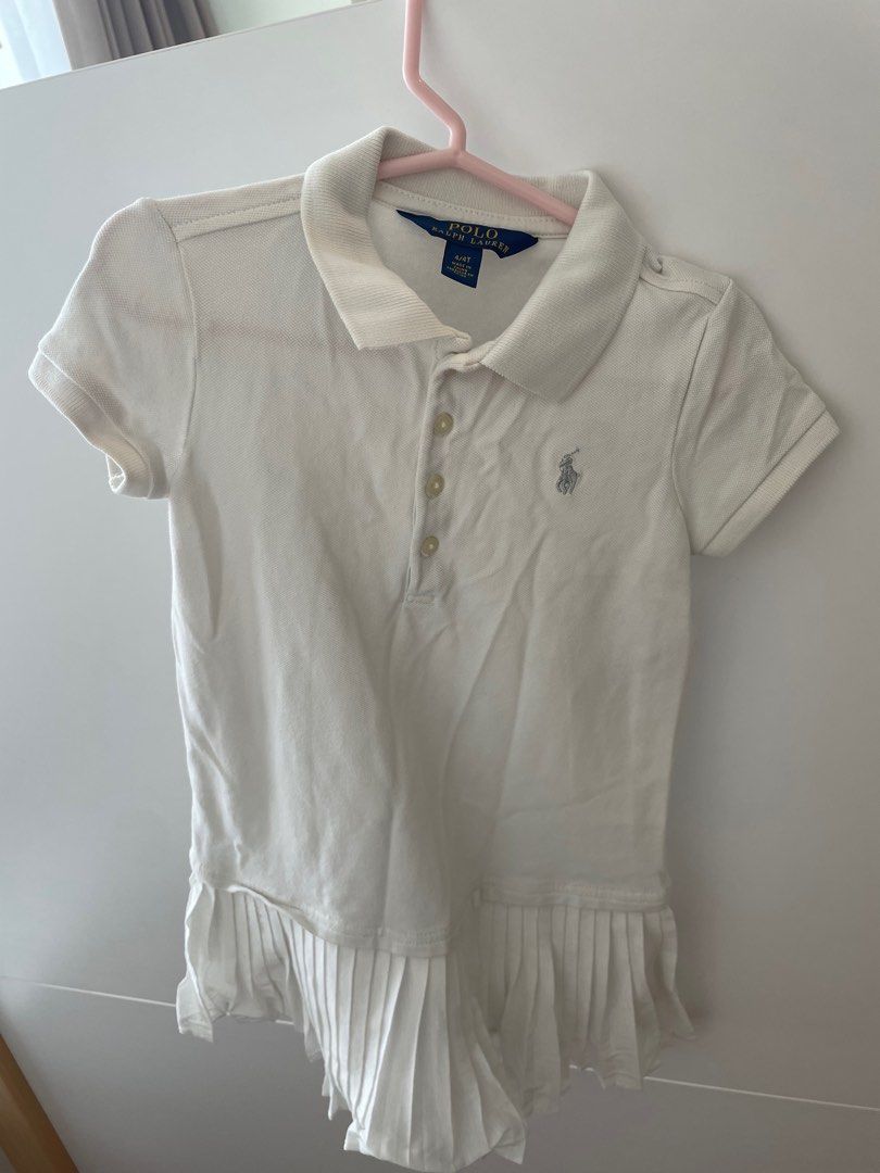 Girls white cheap polo dress