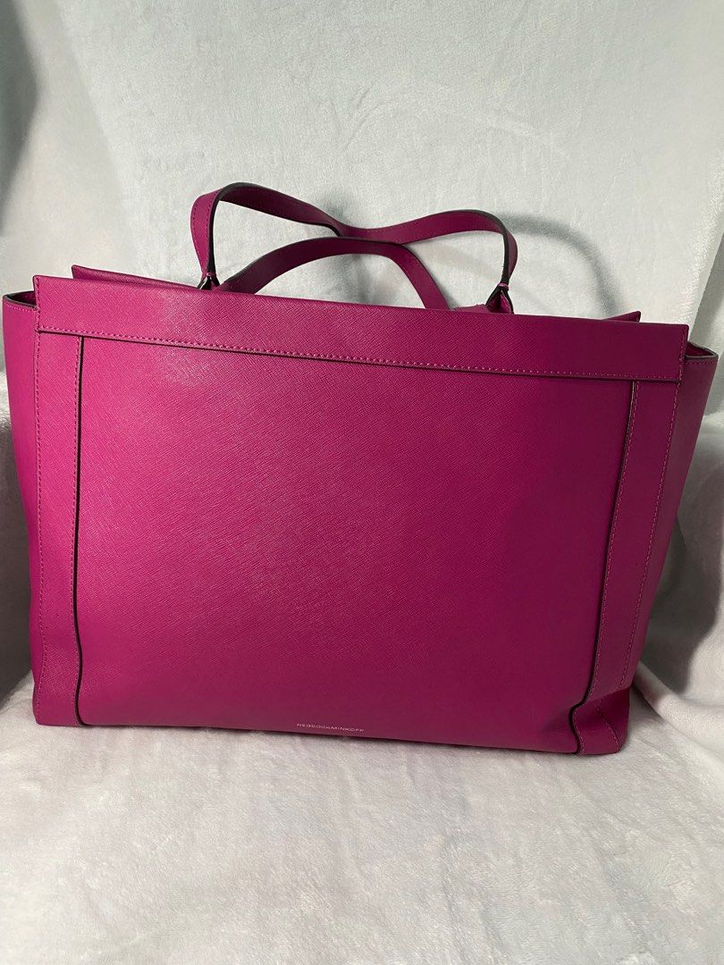 Rebecca Minkoff Tote Bag (Category: Luxury Bags & Wallets) located in Davao. Submitted by luckybagsph (Listing ID 1257253572, Image 3). Description: Rebecca Minkoff Large Tote Bag Fuschia Pink Saffiano Leather 100% Genuine Leather Silver Hardwares 1 zippered pocket outside 2 spacious main compartments divided by zippered compartment 2 open pockets and 1 zip pocket inside Preloved in good condition Expect signs of usage coz it’s preloved No bakbak