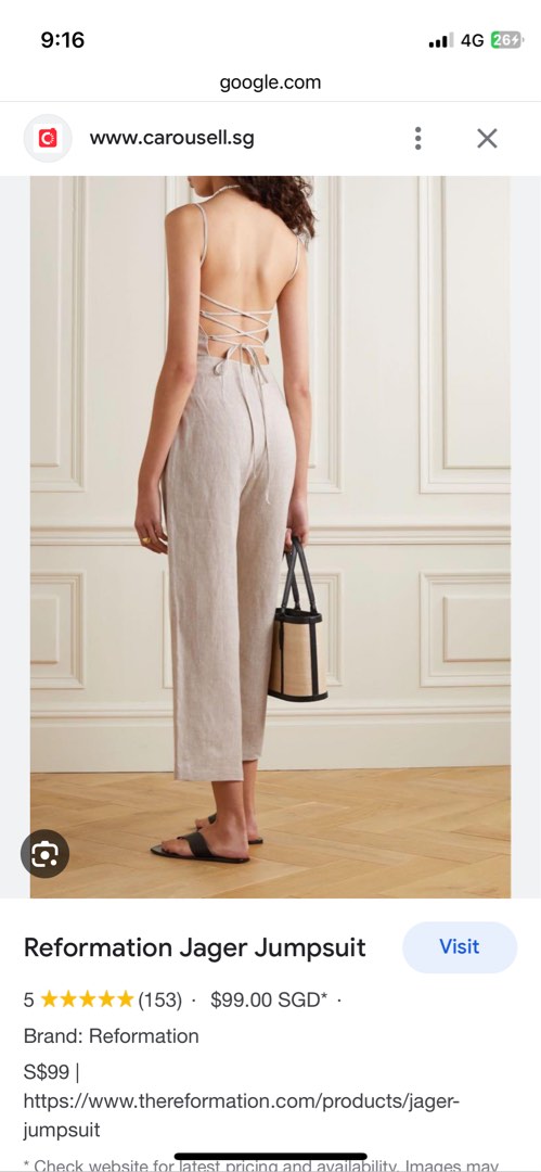 Reformation Jager Linen Jumpsuit Women s Fashion Dresses Sets