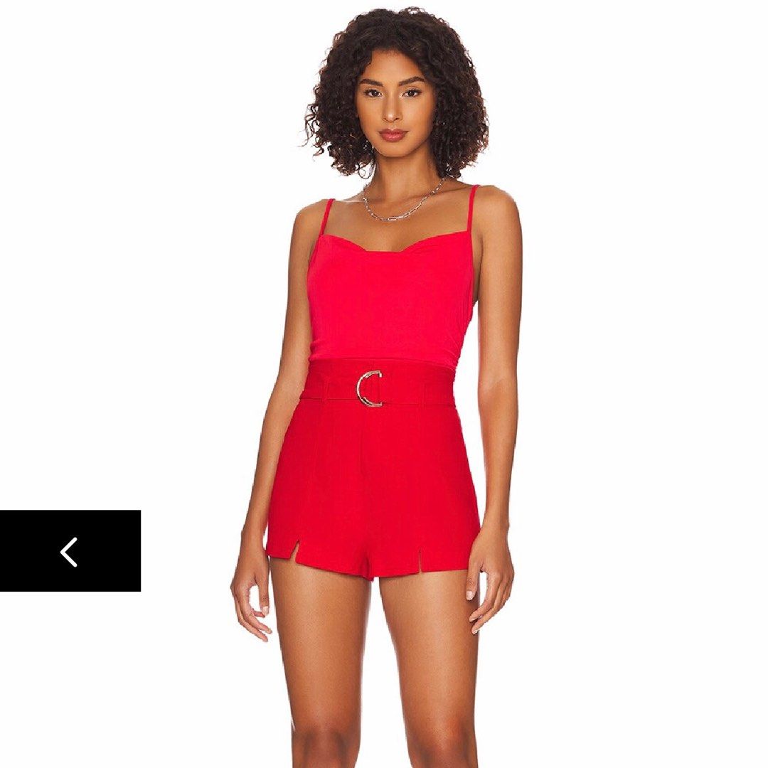 Red belted clearance shorts