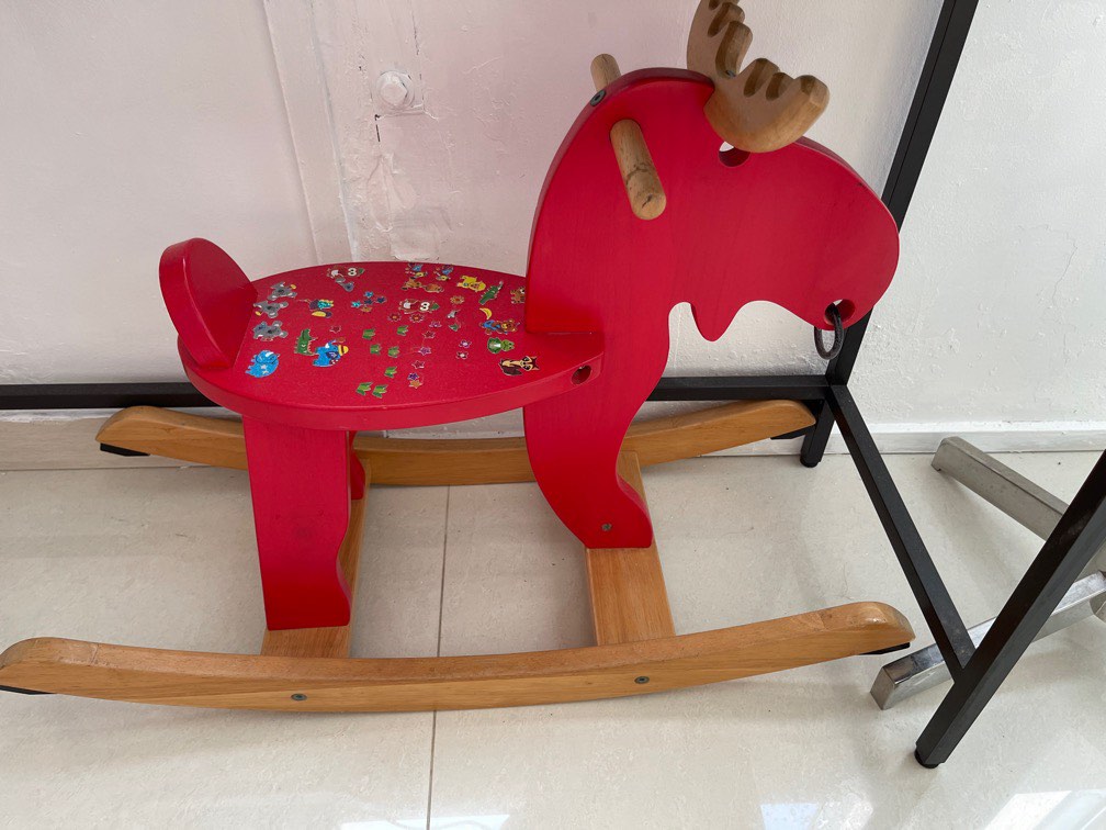 Wooden moose shop rocking horse