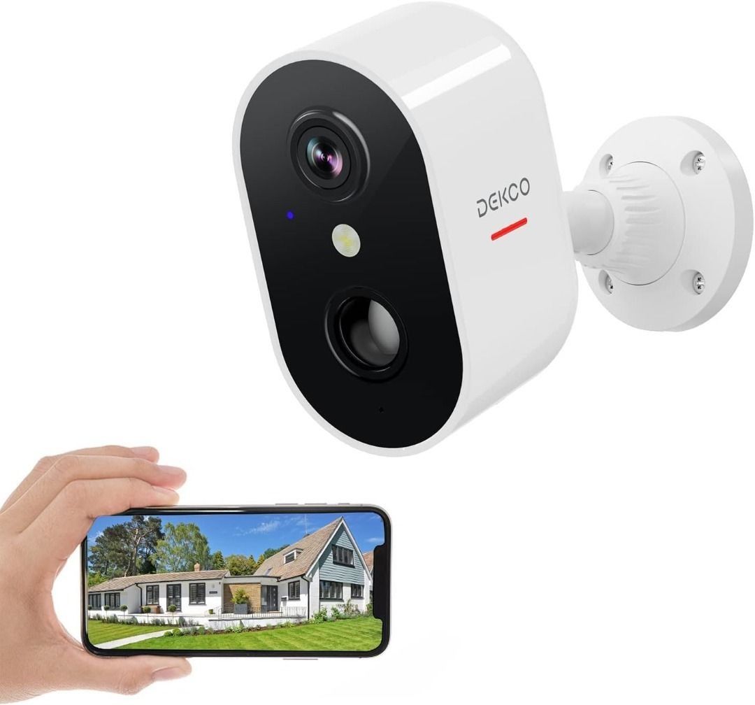 Sale DEKCO Security Cameras Wireless Outdoor Indoor 1080P HD Wireless Rechargeable Battery Powered WiFi Home Surveillance Camera with Spotlight