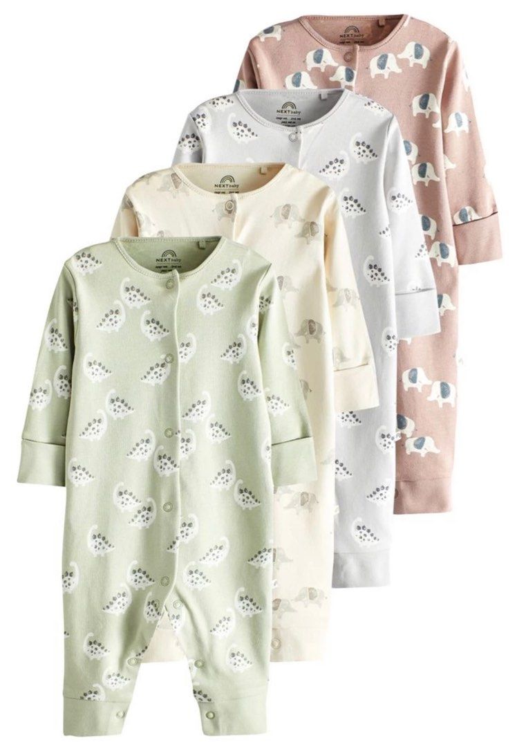 Sale Next UK Neutral Dino Sleepsuits Set Babies Kids Babies