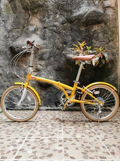 Sepeda Lipat Folding Bike London Taxi 20 inch Yellow Kuning Like New
