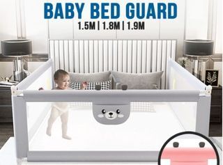 SG Baby Bed Guard Fence - Toddler Bumper Frame Bedroom Playpen Barrier Rail Protector Kids Safety Gate