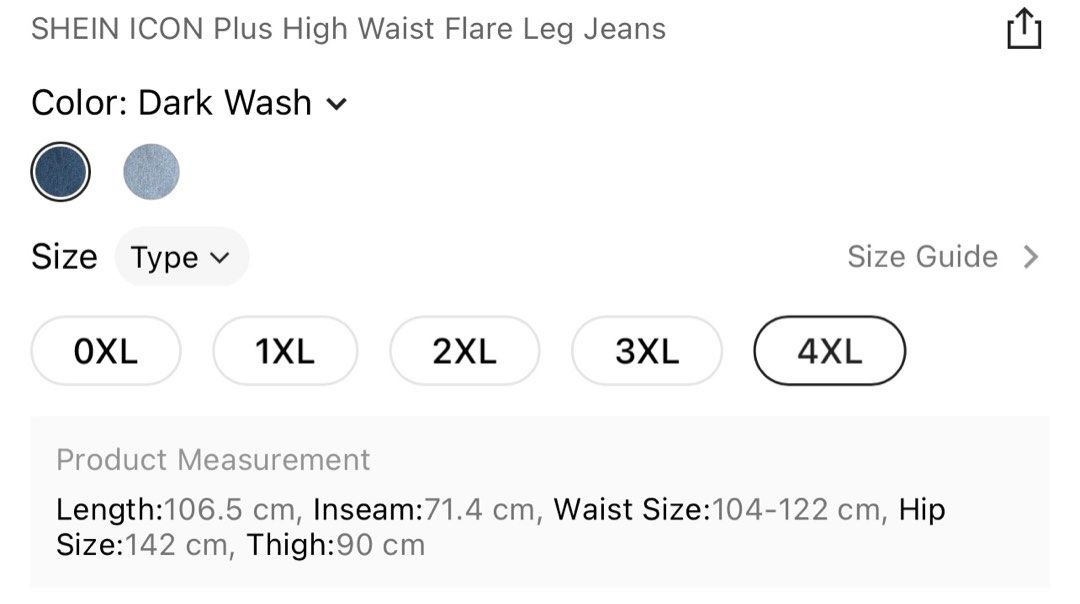SHEIN ICON Plus Flare Leg Jeans