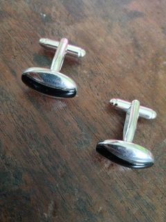 Silver Plated Onyx Cufflinks