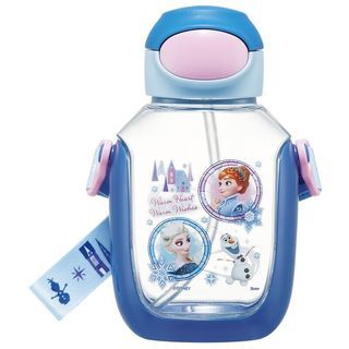 Skater 廸士尼魔雪奇緣透明彈蓋吸管水壺 水樽附背帶 530ml PDSH6DX