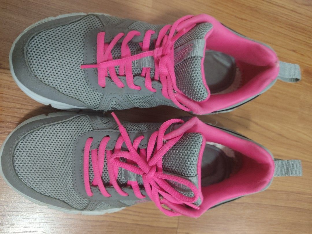 Slazenger Force Mesh Running Sneakers Grey Pink Memory Foam UK6