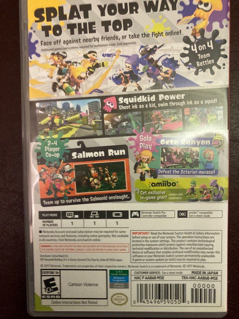 Splatoon 2 back cover outlet