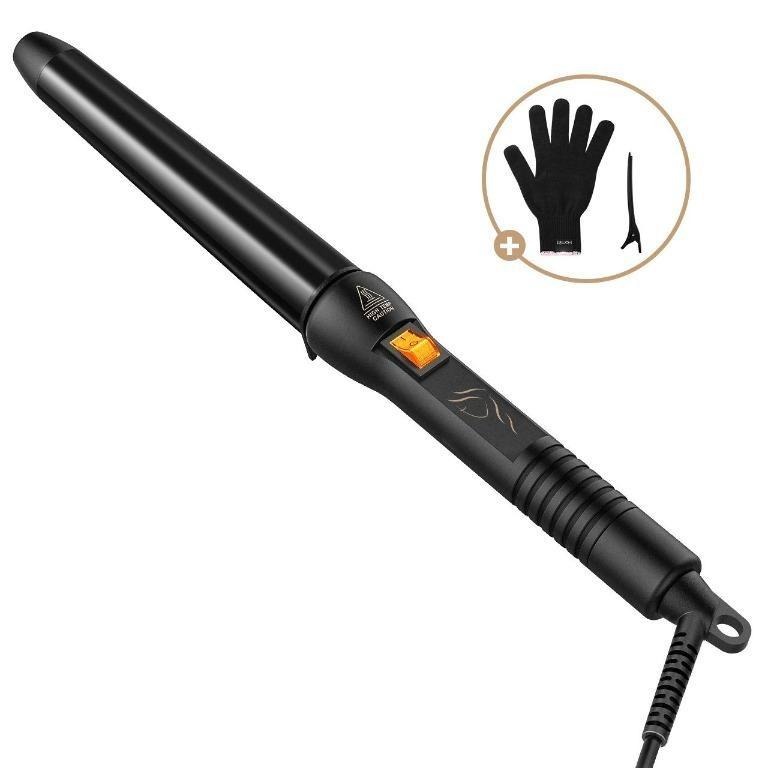 Curling Wand 1 1.25 Inch Hair Curler for Loose Curls with Protective Glove and Hair Clips Tourmaline Ceramic wand Curling Iron with Dual Voltage for Travelling Atmoko by Homitt Beauty Personal Care
