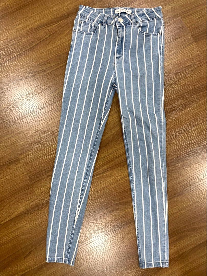 Stradivarius striped jeans hotsell