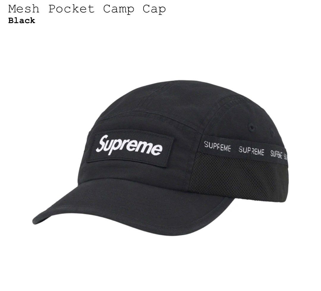Supreme Mesh Pocket Camp Cap, 名牌, 飾物及配件- Carousell