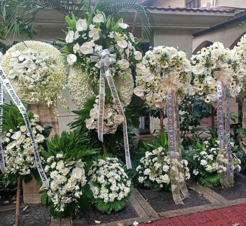 Sympathy Standee Funeral Standee (Category: Occasions & Party Supplies) located in Manila. Submitted by alonasflowershop (Listing ID 1257349020, Image 2). Description: For Funeral or Sympathy Standee with letter on the ribbon. We deliver within metro manila Guaranteed fresh flowers 🌹🌷🌹 Only here in Alona's Flower Shop 🌻🌻🌻 Call us at or send a message here: 09060559407 09944921947.