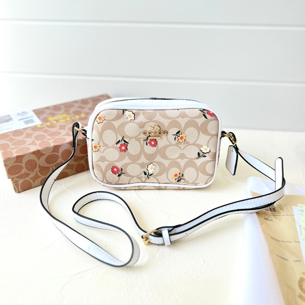 TAS Coach Mini Jamie Camera Bag In Signature Canvas With Nostalgic