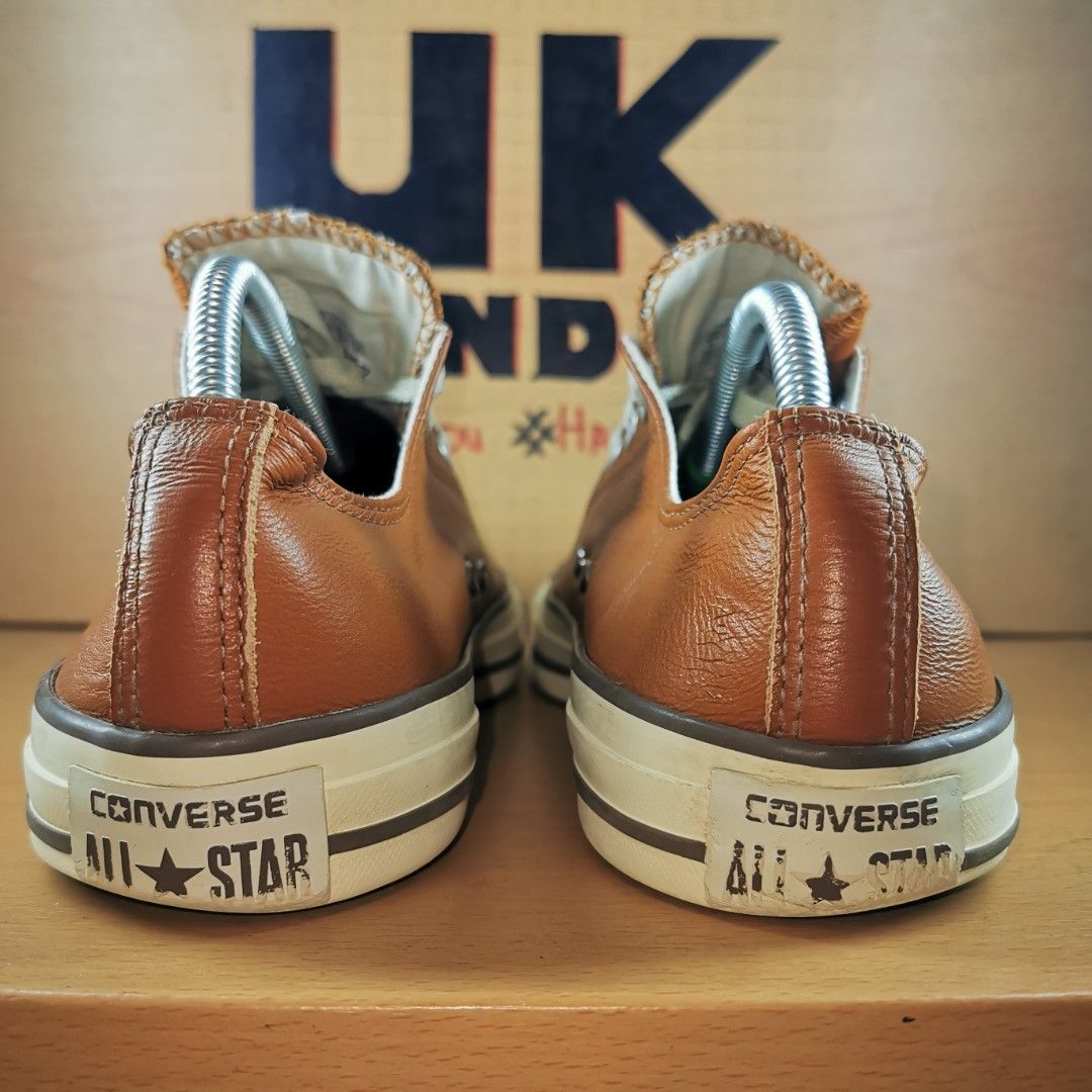 Mens tan leather converse hot sale