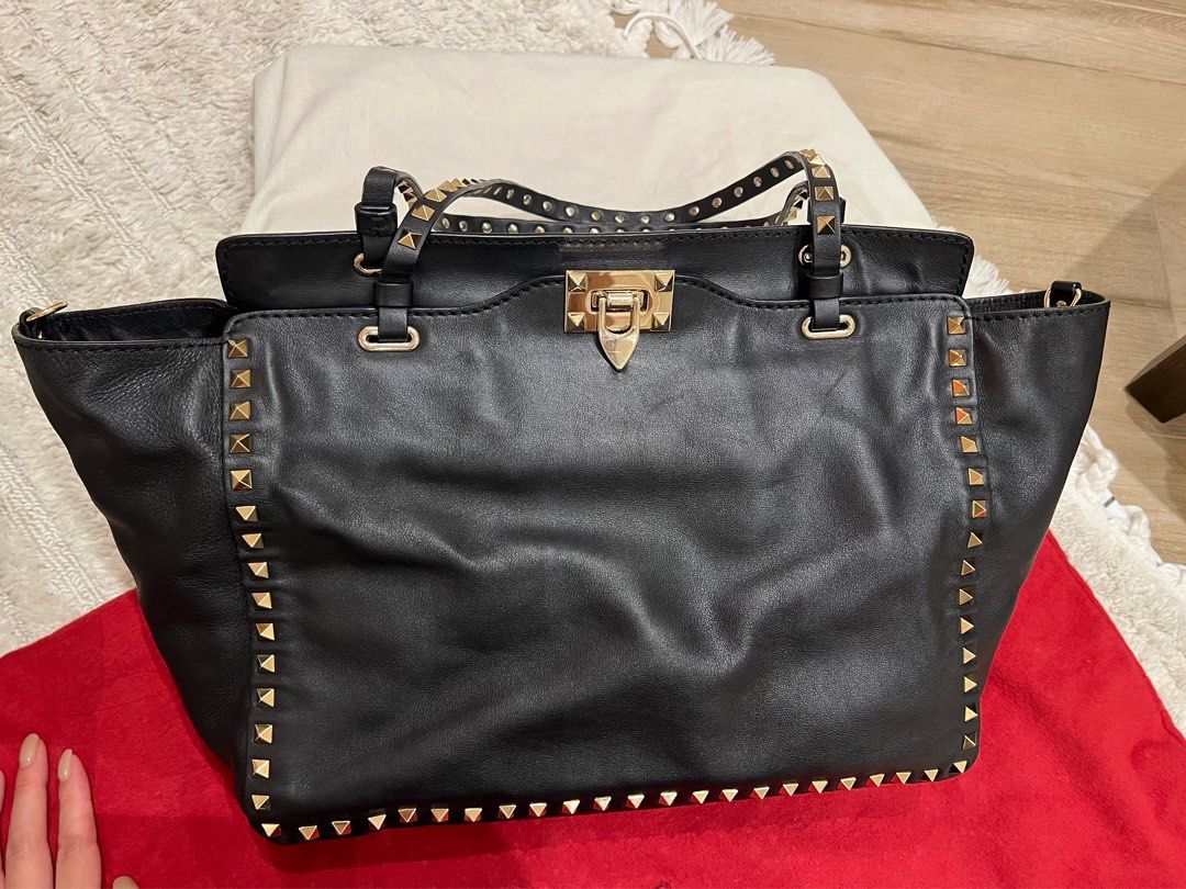 Valentino rockstud leather clearance tote