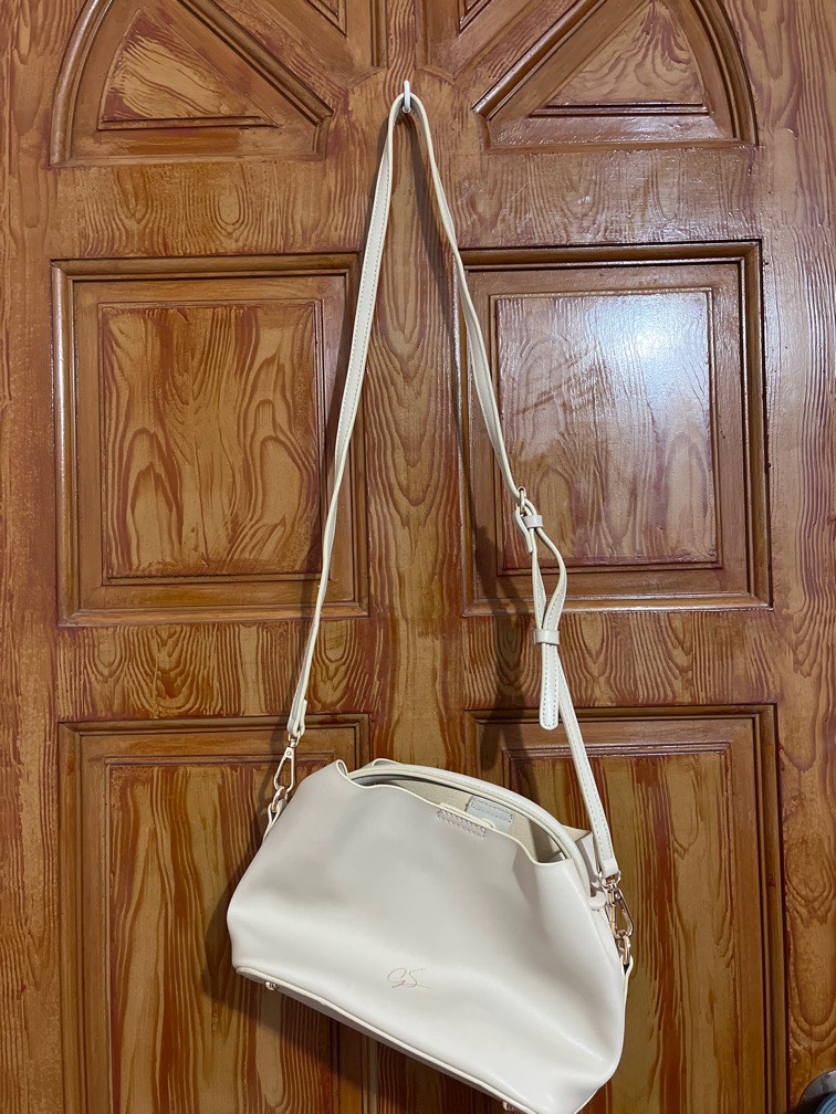 White Casual Multi Zipped Street penny Sling Bag