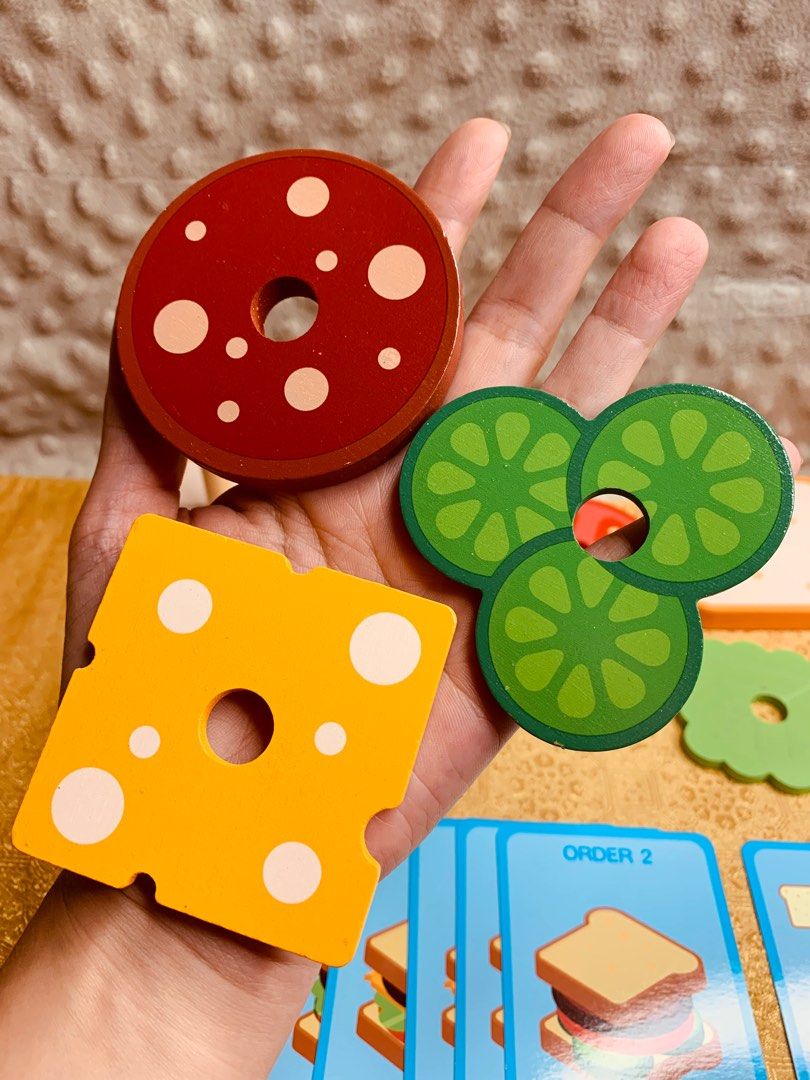 Wooden sandwich stacking toy, Hobbies & Toys, Toys & Games on Carousell