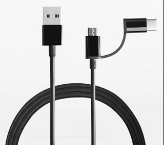 Xiaomi Mi 100cm 2-in-1 Micro USB to Type C USB Cable SJX02ZM | Black