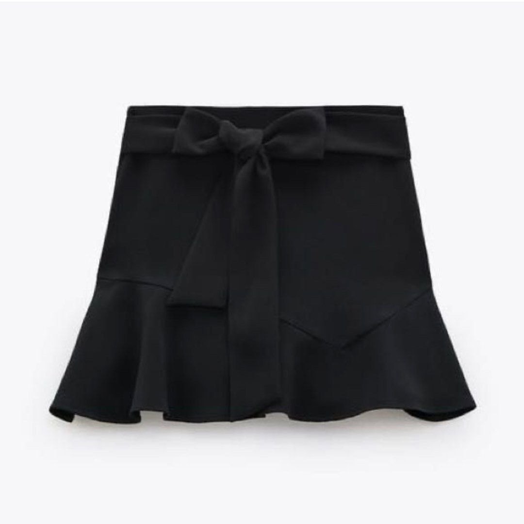 Zara Flare Skorts with Bow Shorts Skirt in Black Women s