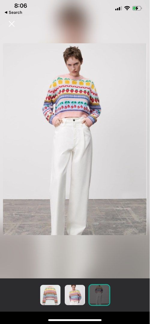 Zara jacquard knitted pullover (Category: Longsleeves) located in Quezon City. Submitted by katdcc (Listing ID 1257175718, Image 3). Description: Used once..