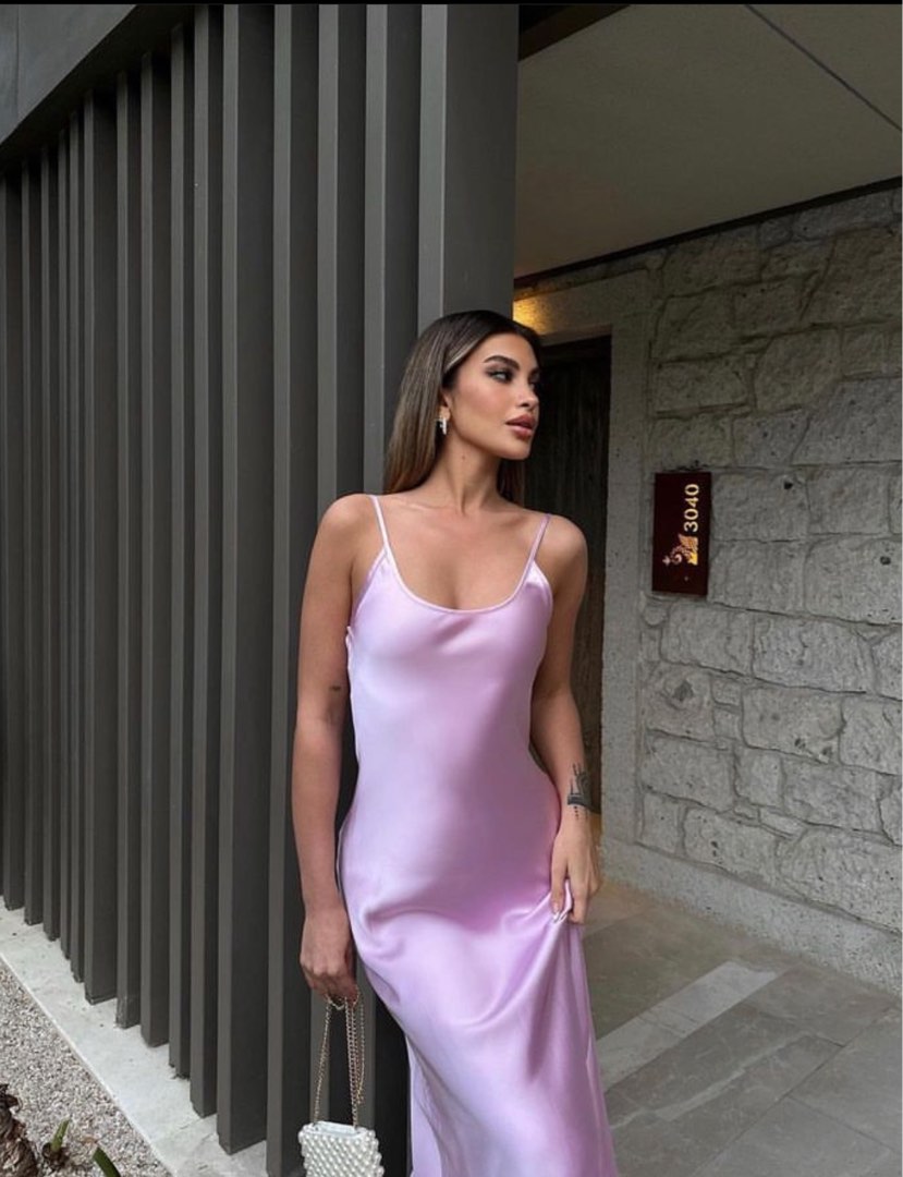 Barbie pink soft silk zari gown main image 1