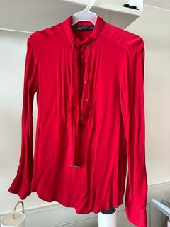 Zara silk bow blouse size XS 550php