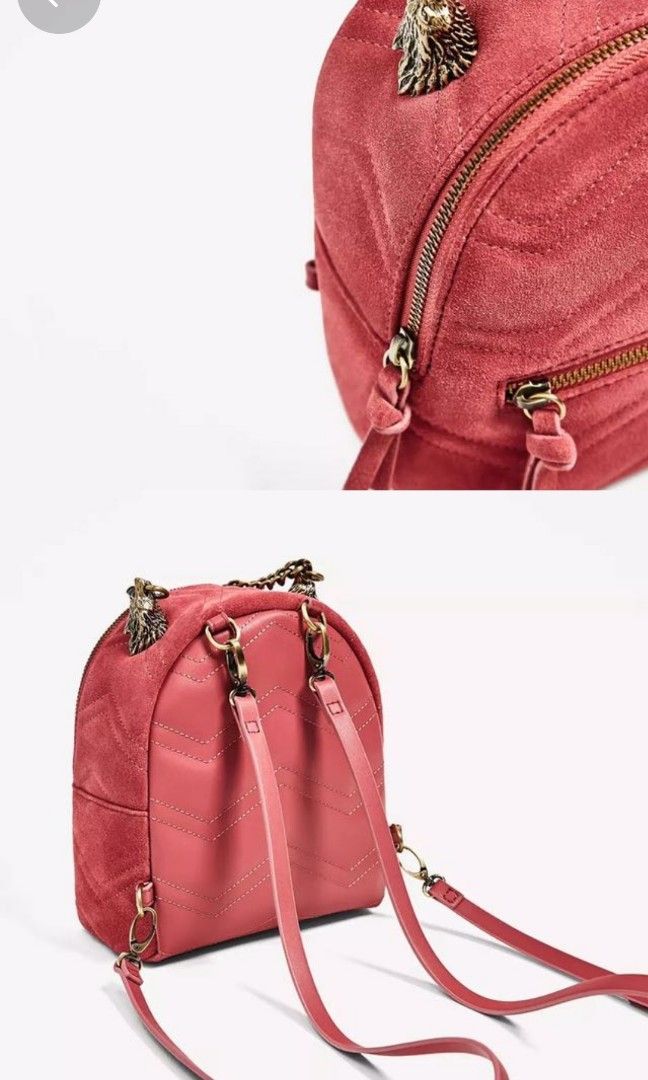 Zara Velvet Mini Backpack Women s Fashion Bags Wallets