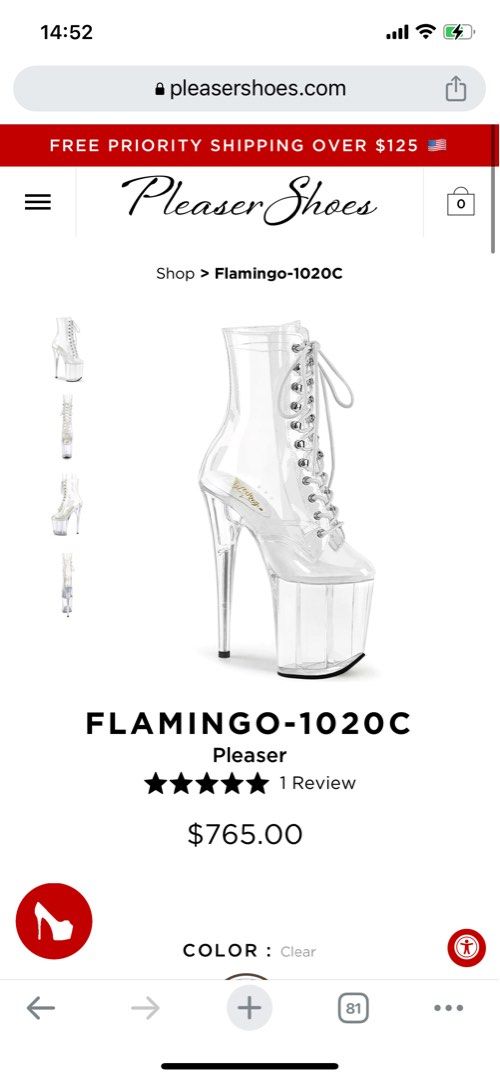Pleaser deals flamingo 125