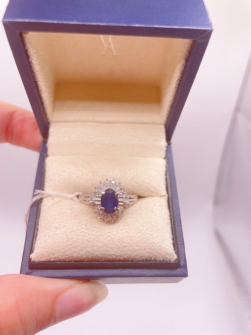 Art Deco Style Sapphire 1 Carat Diamond Single Stone Engagement Ring –  Bella Rosa Galleries