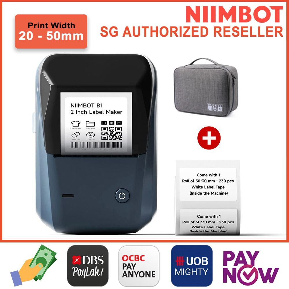 NIIMBOT B1 Label Maker: Print Stickers & Labels Compatible with iOS &  Android for Retail, Office & Supermarket!