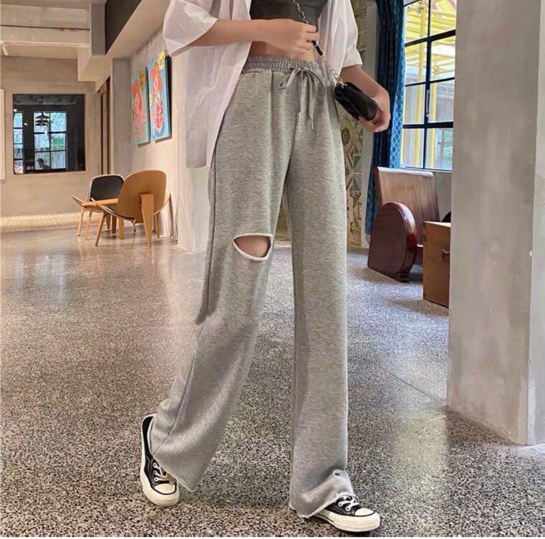 6 COLORS Stylenanda Knee Silt Drawstring Athleisure Sweatpants