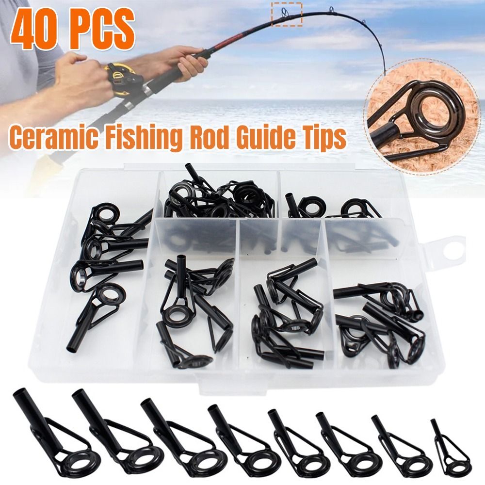 包郵** [40個裝] 路亞頂環導眼組路亞竿釣具用品釣魚配件[平行進口], 運動產品, 釣魚- Carousell