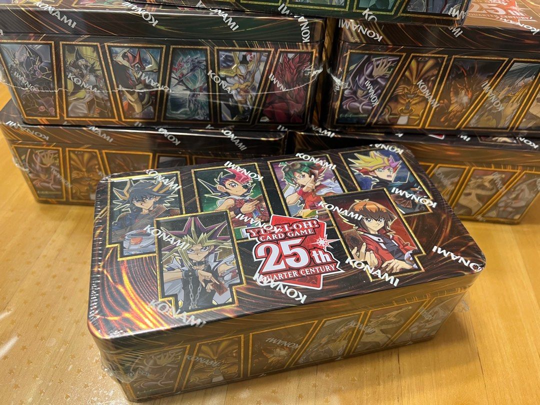 遊戲王歐洲英文版25週年收藏鐵盒25th Anniversary Tin: Dueling Heros MP23  金鑽黑魔導士紅眼黑龍電子龍星麈龍等Yu-gi-oh, 興趣及遊戲, 玩具&