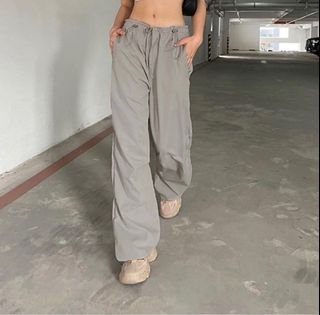 正韓抽繩工裝褲 灰 近全新