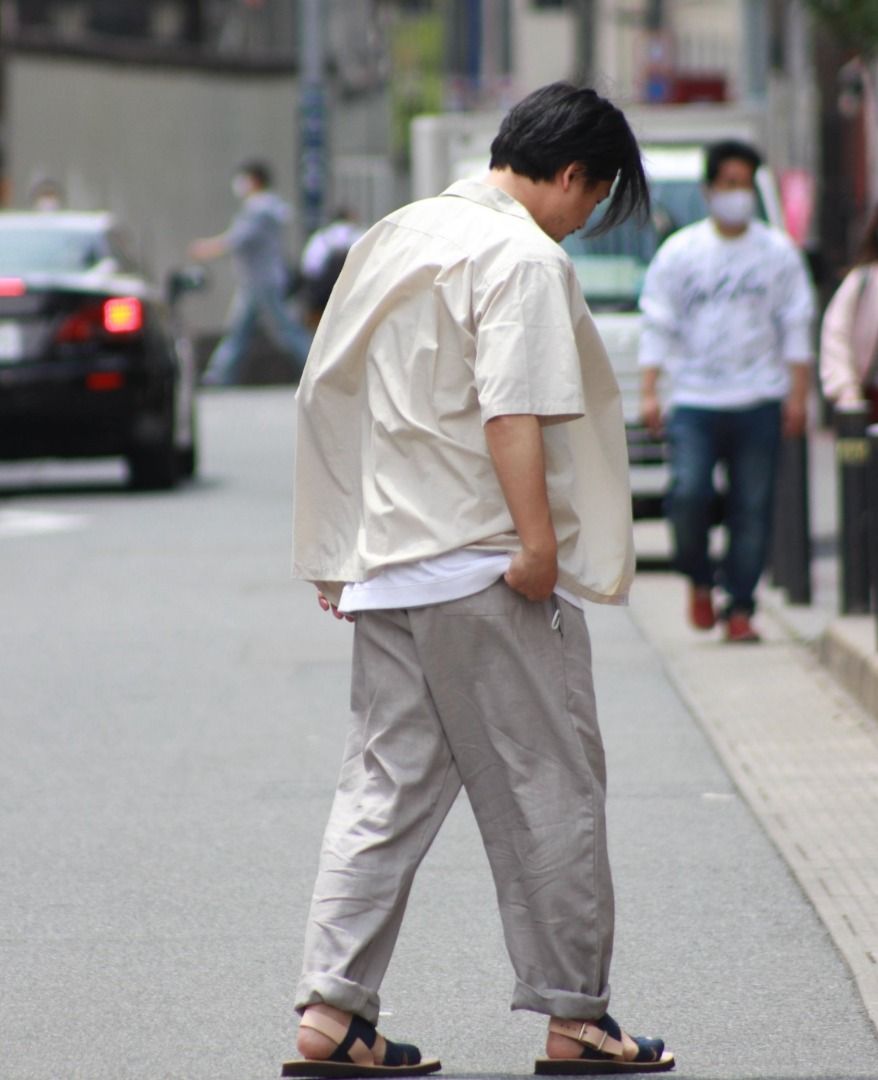 少穿近全新nanamica Open Collar Wind H/S Shirt NA(Natural) L號, 他