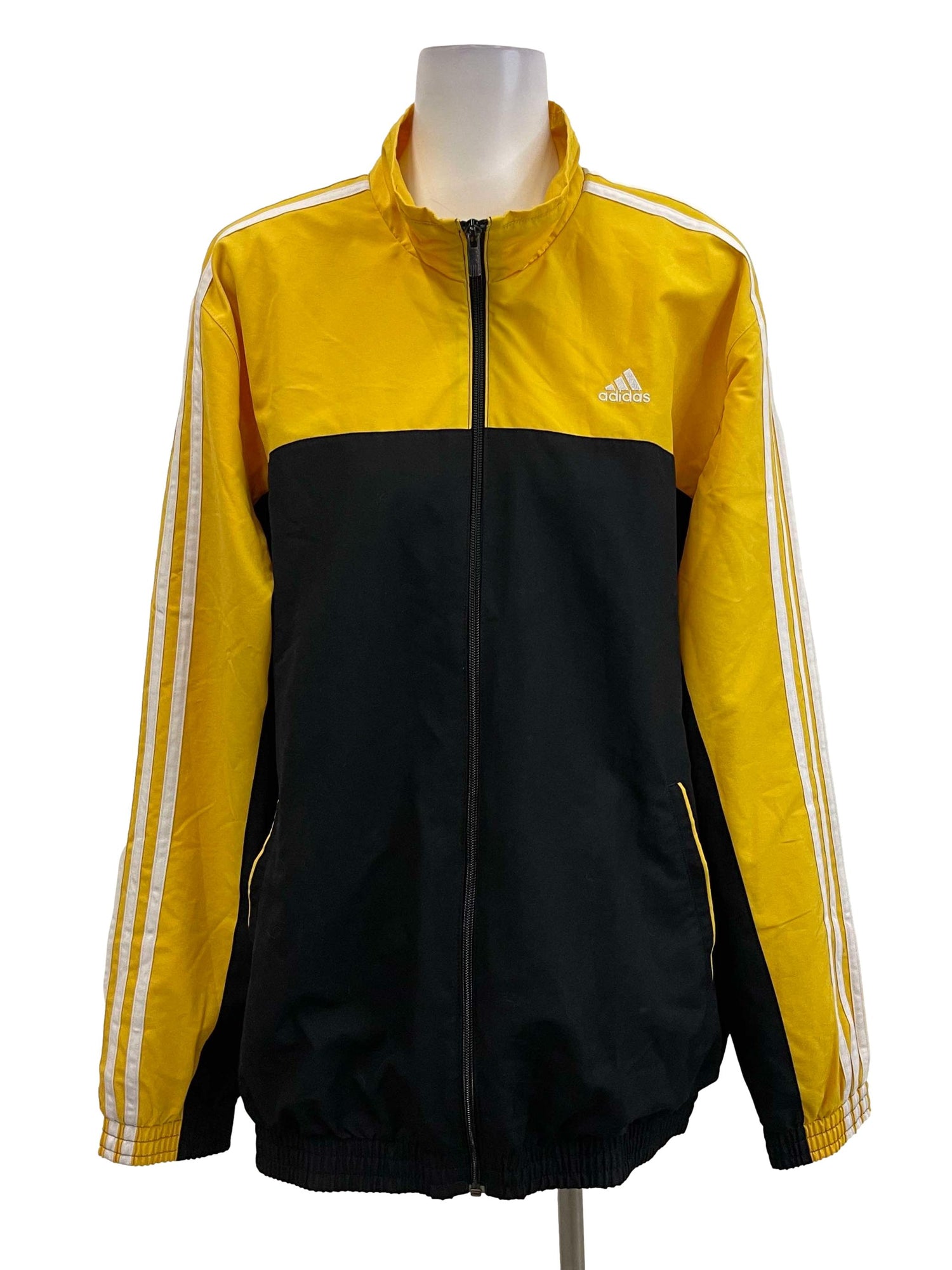 Adidas Black and Yellow Adidas Side Logo Track Jacket Women s